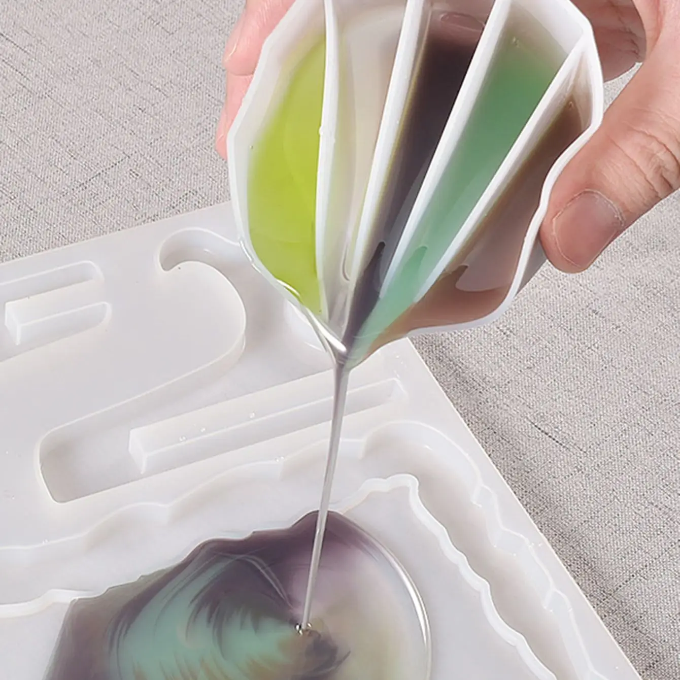 For Better Life 1PC Transparent DIY Crystal Color Cup Epoxy Resin Soft Silicone Mold Mixed Matching Washable And Reusable