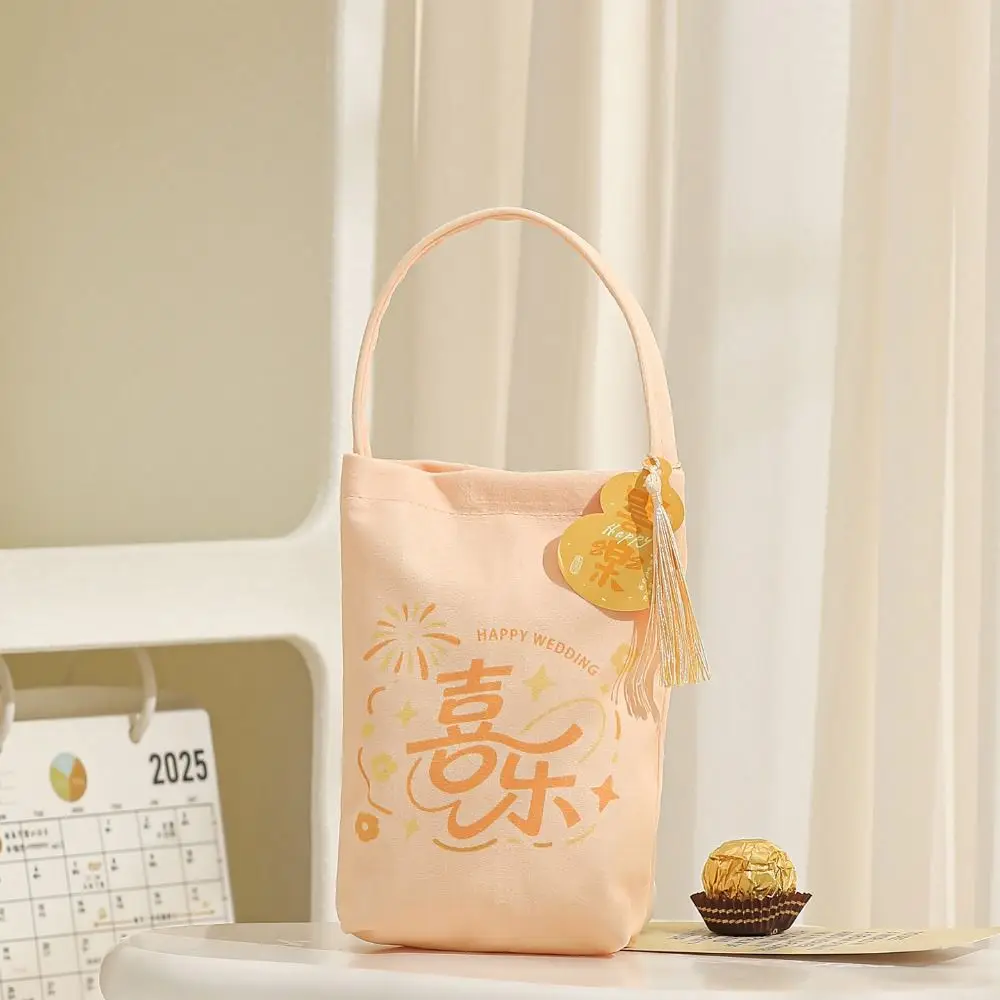Jewelry Canvas Wedding Candy Bag Bowknot Tassels New Year Gifts Bag Flower Spring Festival Chinese Style Handbag Birthday