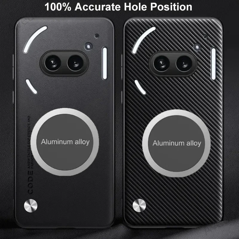 Luxury Metal Magnetic Car Holder Leather Case with Carbon Fibre Protection and Skin Feel Finish