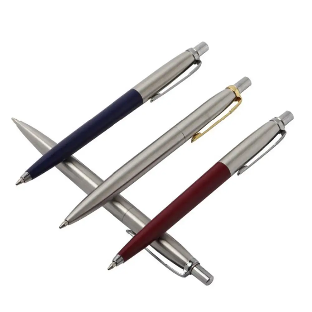 Ballpoint Pen Metal Ballpoint Pen Commercial Press Style Commercial Gift Pens For School Office Core Solventborne Automatic Ball Pen Black Ink