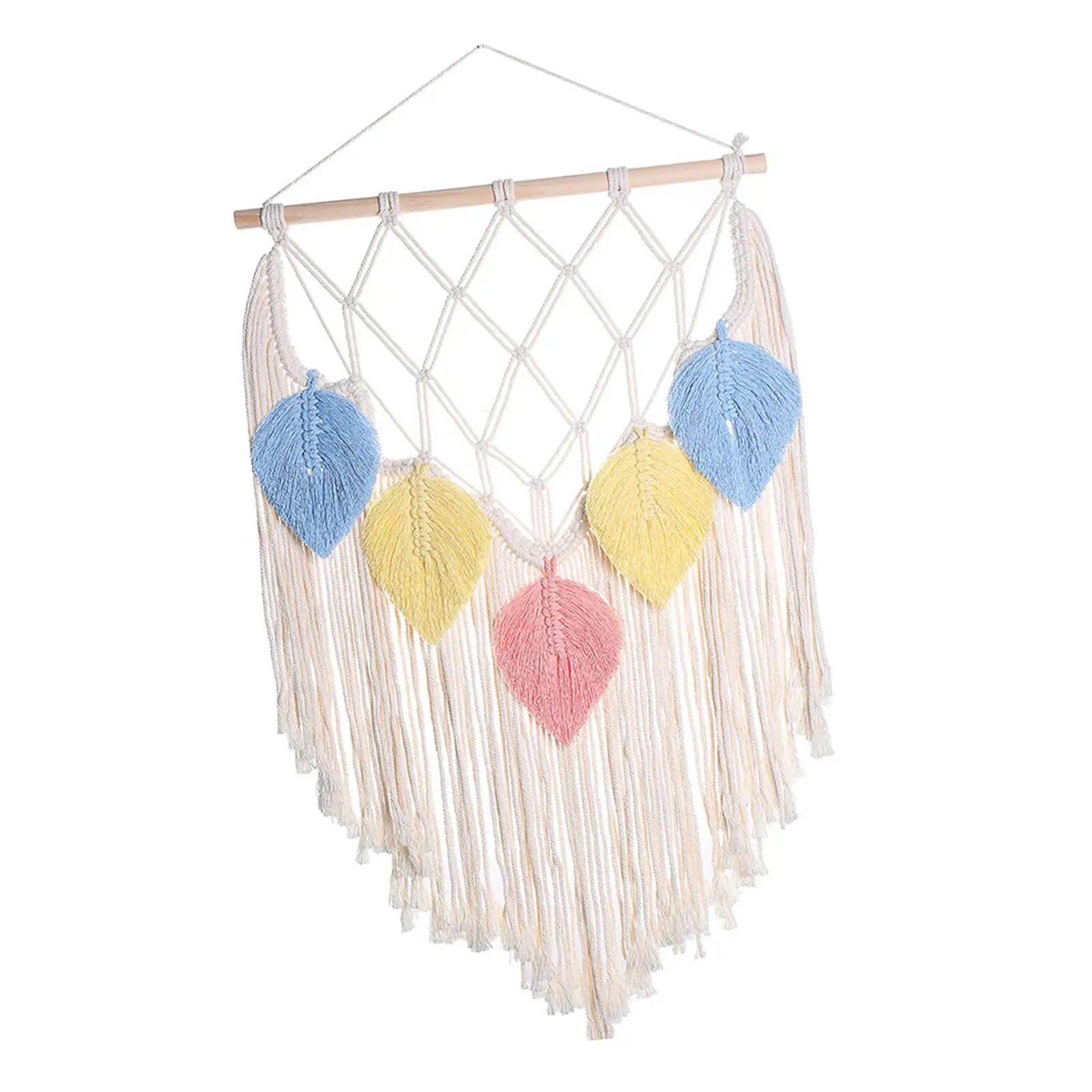 

Tassels Macrame Wall Hanging Tapestry Boho Wall Decor Handmade Woven Tapestry for Apartment Backdrop Living Room Party Bedroom