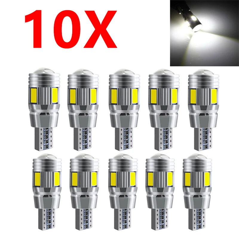

10pcs W5W T10 SMD Led Bulbs Car Interior Dome Reading Lamp License Plate Light Signal Lamp Universal Car Lights Super Bright