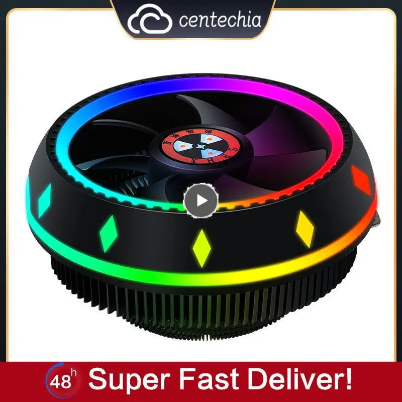 범용 CPU 선풍기 UFO 타입 라디에이터, 데스크탑 컴퓨터 라디에이터, 5 색 LED 발광 음소거 쿨러, 방열판 선풍기 부품