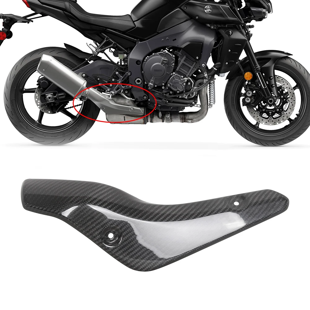 

Carbon Fiber Exhaust Cover Twill Gloss Motorcycle Accessories Exhaust Pipe Heat Shield Guard Cover For YAMAHA MT10 2022 2023