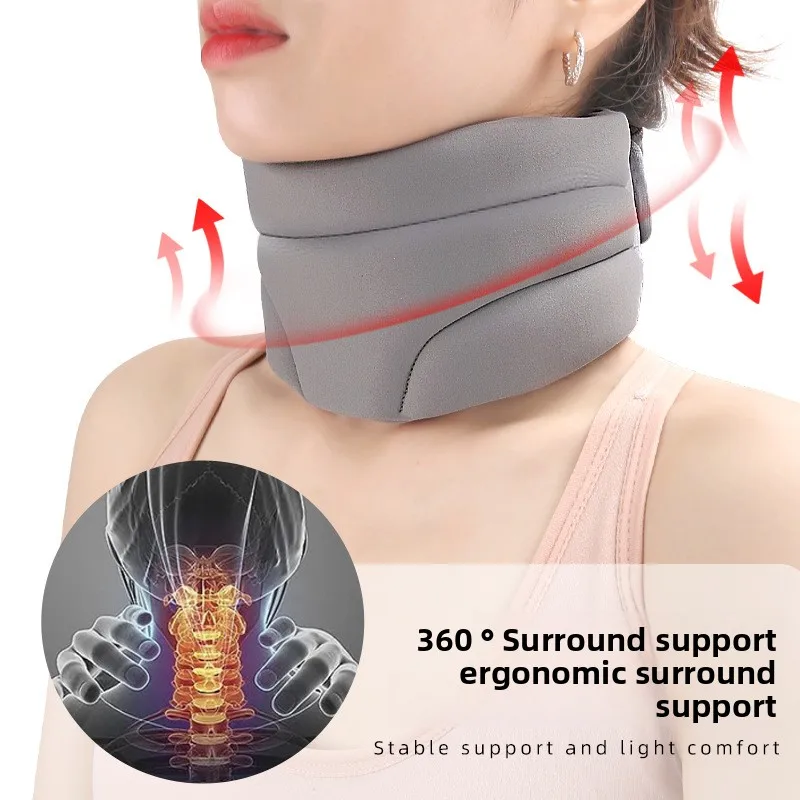 Cervical Collar Neck Support Brace Breathable Cotton Cover for Cervical Pain Relief Airplane Travel Nap Home Office Use