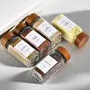 Transparent Storage Tank Glass Sealed Spice Jars Dispensing Bottles Storage Tool Square Spice Jar with Acacia Wood Lids 4