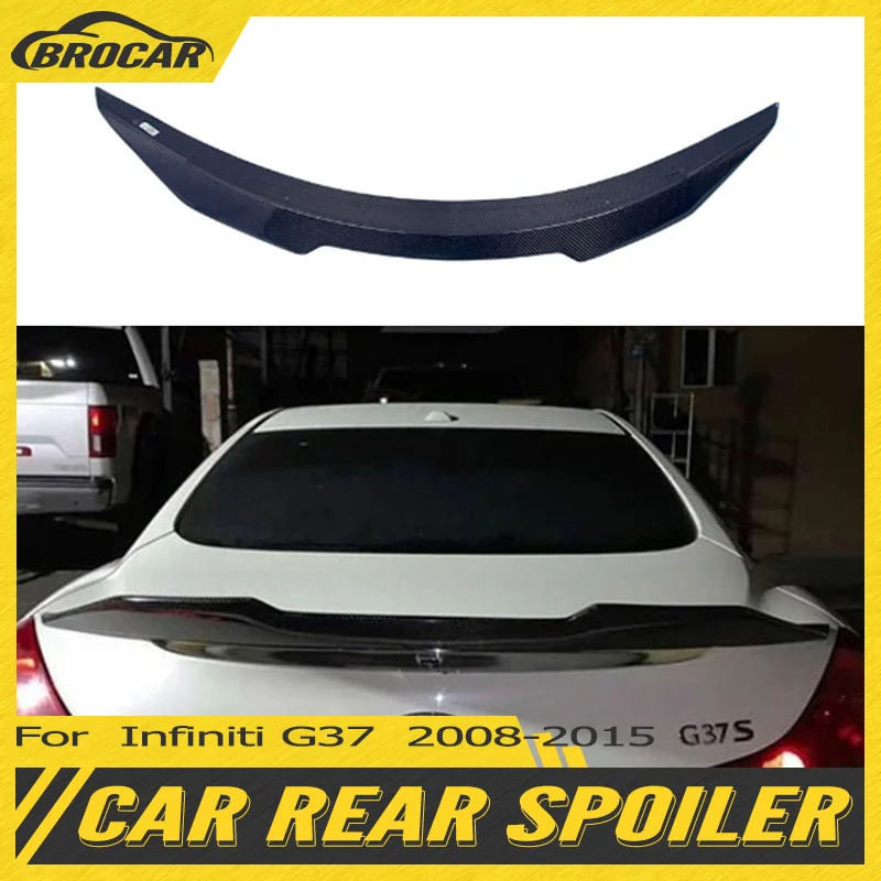 

For Infiniti G37 2 Door Coupe 2008-2015 G25 G35 Q40 Modification of the rear trunk lip of the real carbon fiber /FRP spoiler