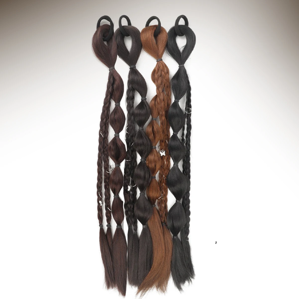 Synthetic lantern braided ponytail woman ponytail hair extension heat-resistant wig cute double ponytail bubble wig