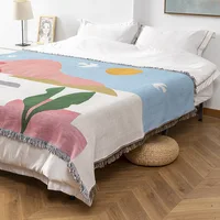 Textile City Nordic Style Sofa Cover Abstract Rebirth Theme Design Fresh Modern Aesthetic Perfect for Scandinavian Home Decor 2