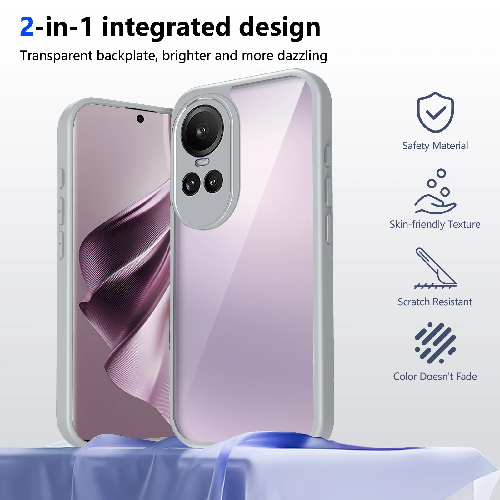Air Cushion Shockproof Silicone Bumper Clear Matte Back Phone Case
