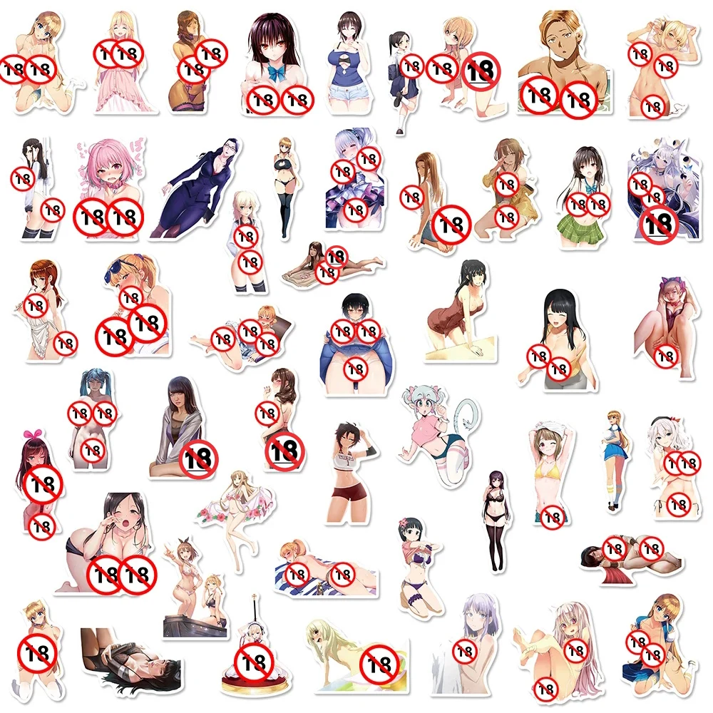 103050PCS Anime Sexy Girls Hentai Waifu Stickers Decals Graffiti Laptop  Skateboard Car Waterproof Sticker for Adult Toys Gifts - AliExpress