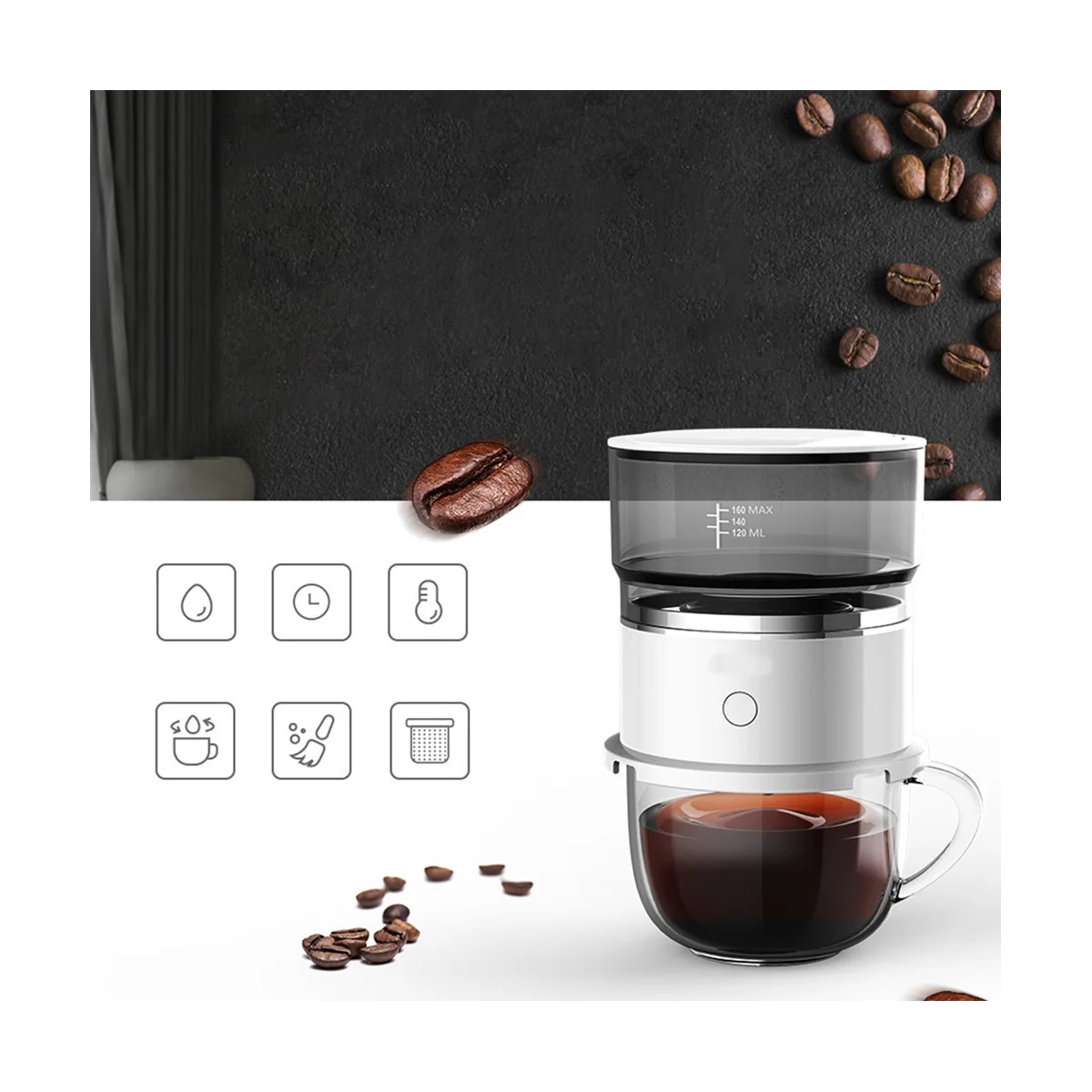Mini Coffee Machine Semi-Automatic Coffee Brewer Manual Drip Coffe Brewing Equipment Food Processor Coffee Grinder 6