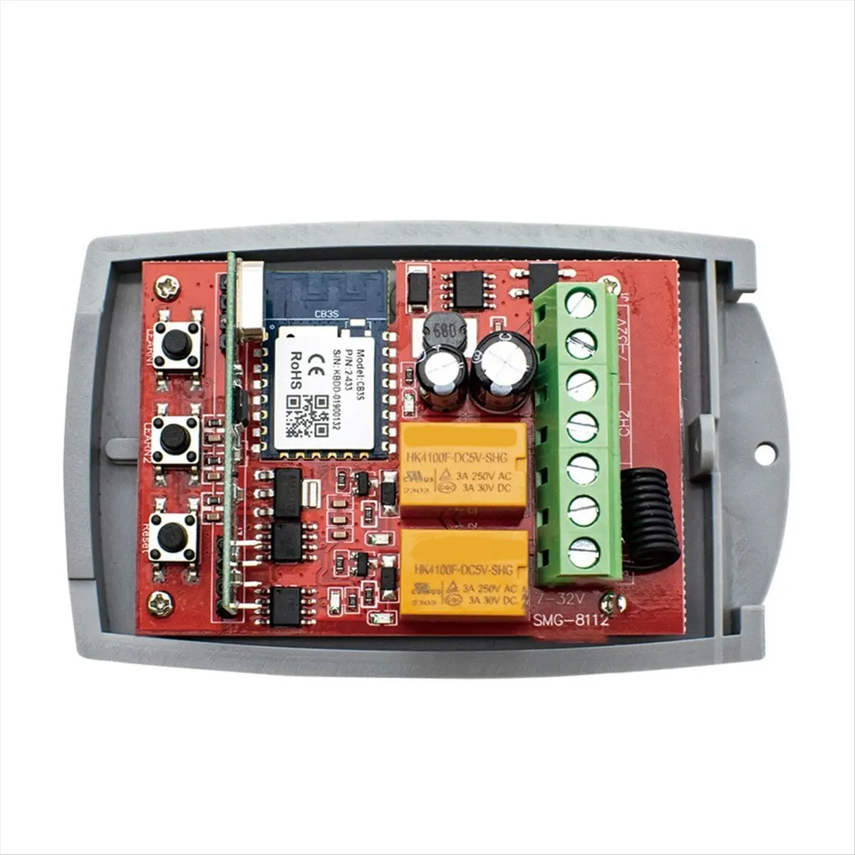 새로운 와이파이 스마트 게이트 원격 제어 스위치 범용 433MHz 차고 문 수신기 2채널 릴레이 모듈 7-32V 작동