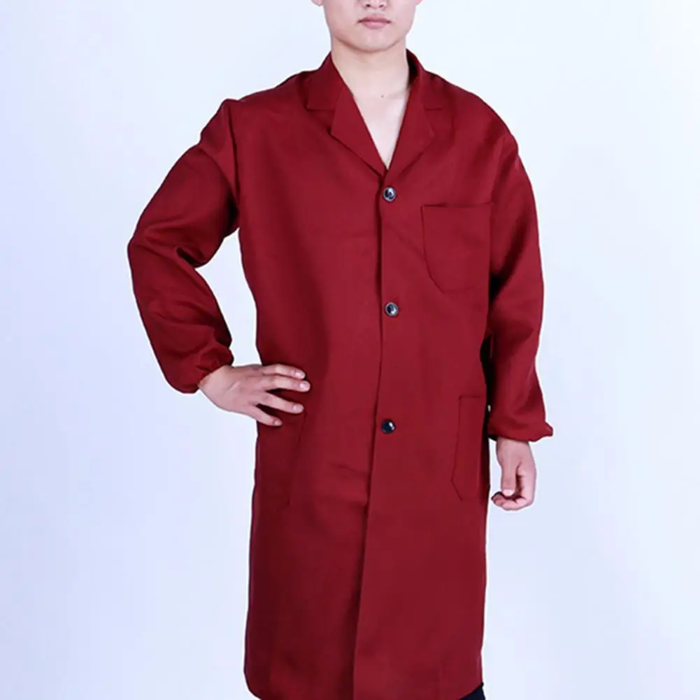 Work Clothes Durable Dirt-resistant Work Clothes with Pockets for Warehouse Workers Long Sleeve Loose Fit Robe Style Ergonomic