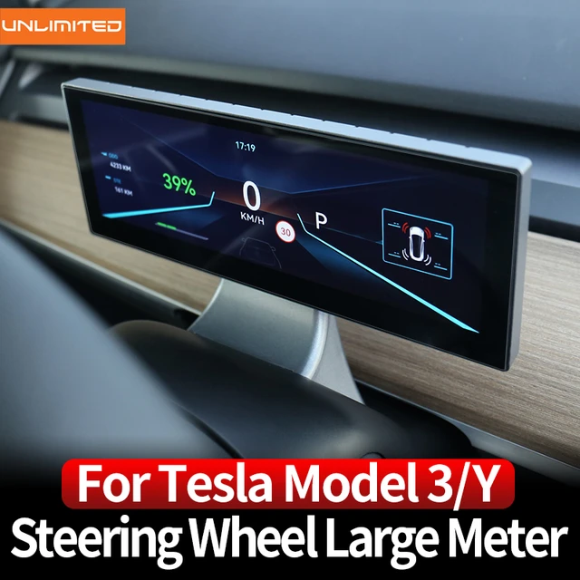 For Tesla 2021-2023 Model 3 Model Y Car Interior Steering Wheel Large Meter  LCD Instrument Cluster Head up Display Accessories - AliExpress