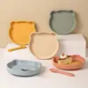 Baby Safe Silicone Sucker Dining Plate Cute Cartoon Children Dishes Suction Toddle Training Tableware Kids Feeding Bowls 6