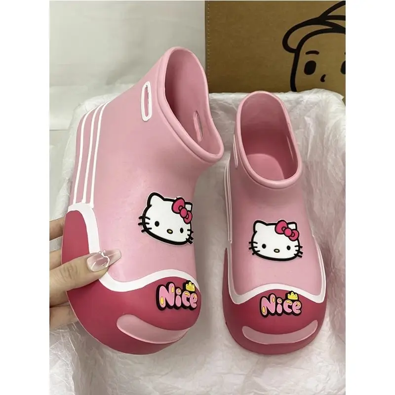 

Non-slip Hello Kitty Girl Galoshes Cartoon Sanrios Summer Waterproof Rain Boot Anime Cute Student Lightweight Rubber Overshoes