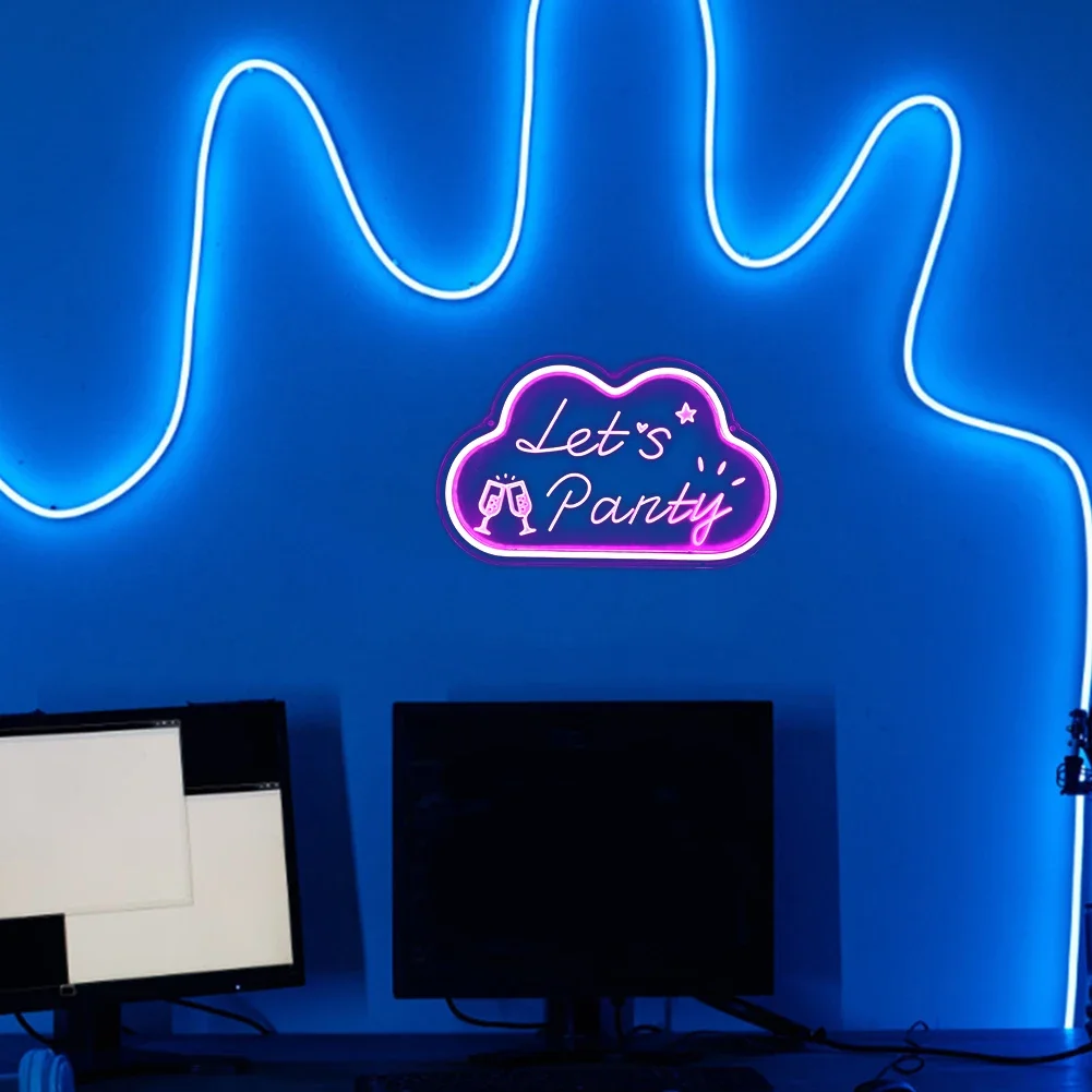 

Us Party Neon Art Wall Lamp High Temperature Resistant 3D Atmosphere Lamp Eco-Friendly Illuminated Light for Decoration