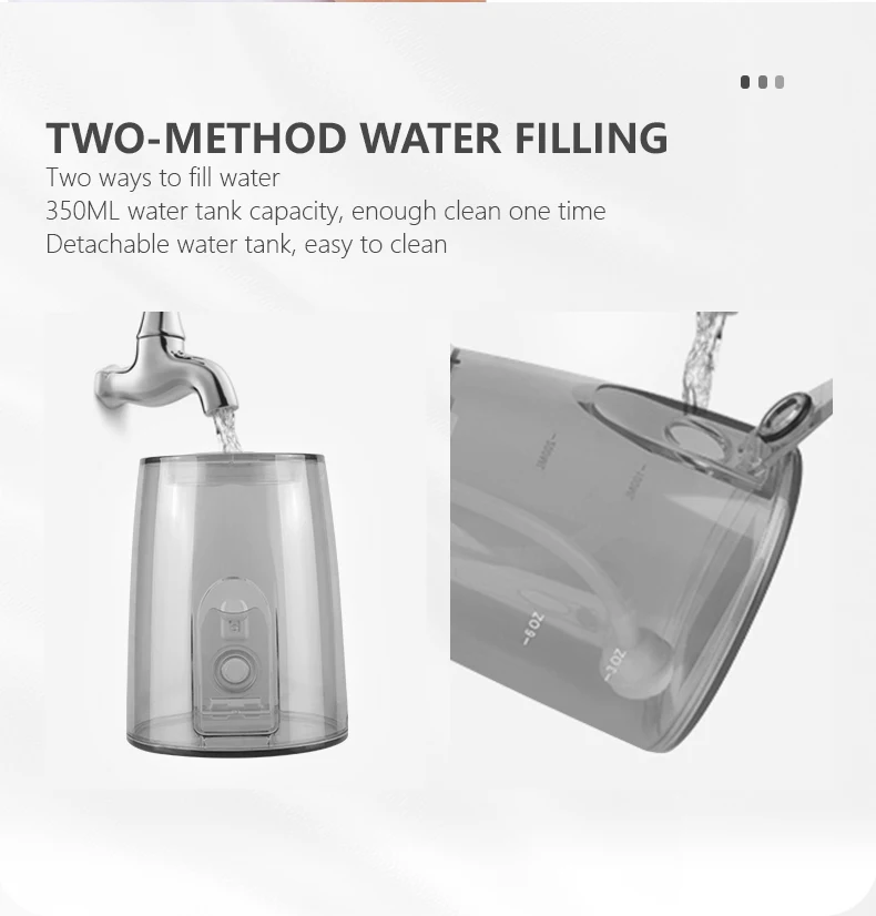 Oral Irrigator Fairywill sser 5 Modes Portable Dental Jet 350ML Water Tank Teeth Cleaner USB Charge Waterproof_voghion.com
