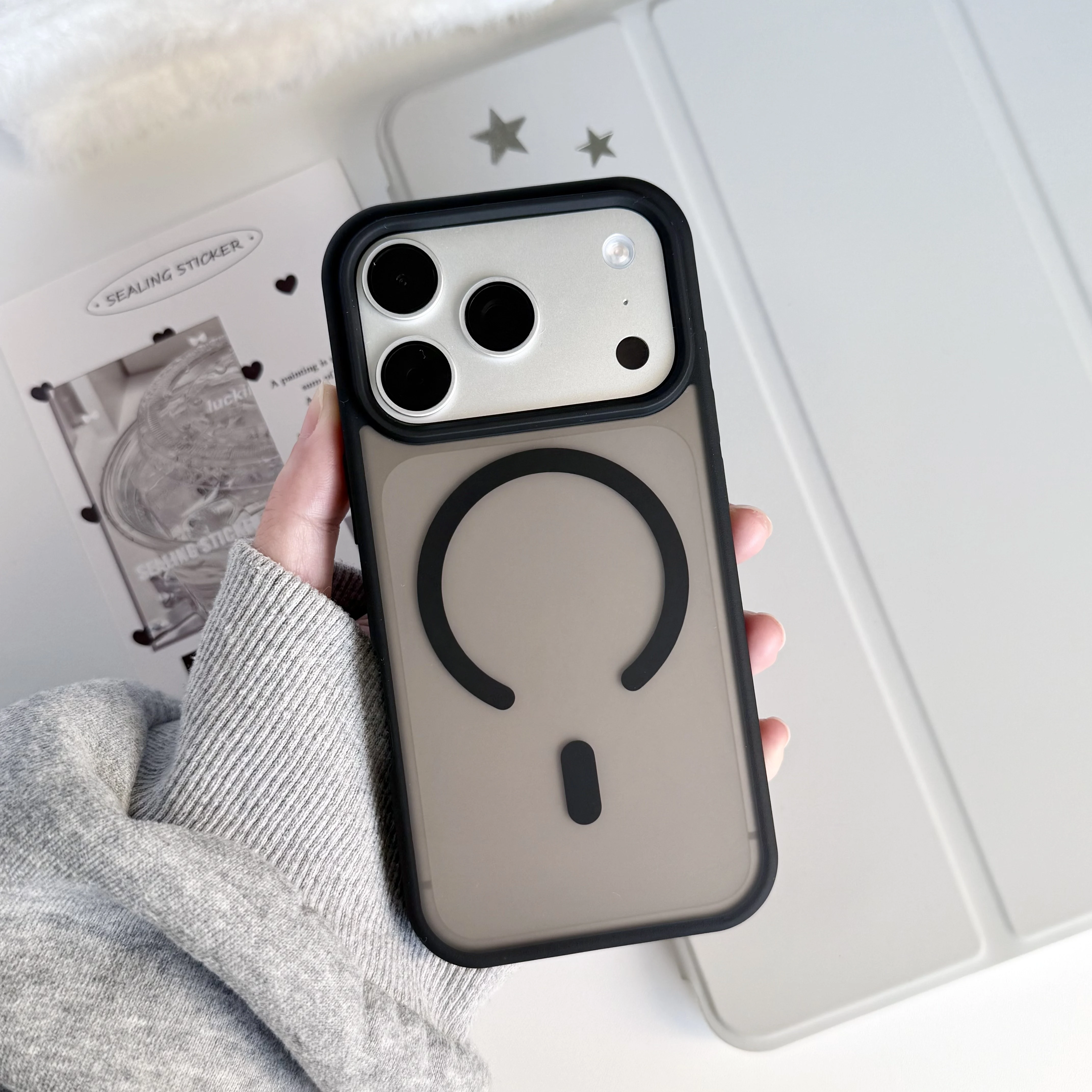 Magnetic Matte Clear Shockproof Translucent Case with MagSafe Compatibility
