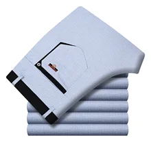 

2022NEW Stretch Formal DressTrousers For Men Summer Straight Classic Men's Total Freedom Relaxed Classic Fit Flat Front Pant