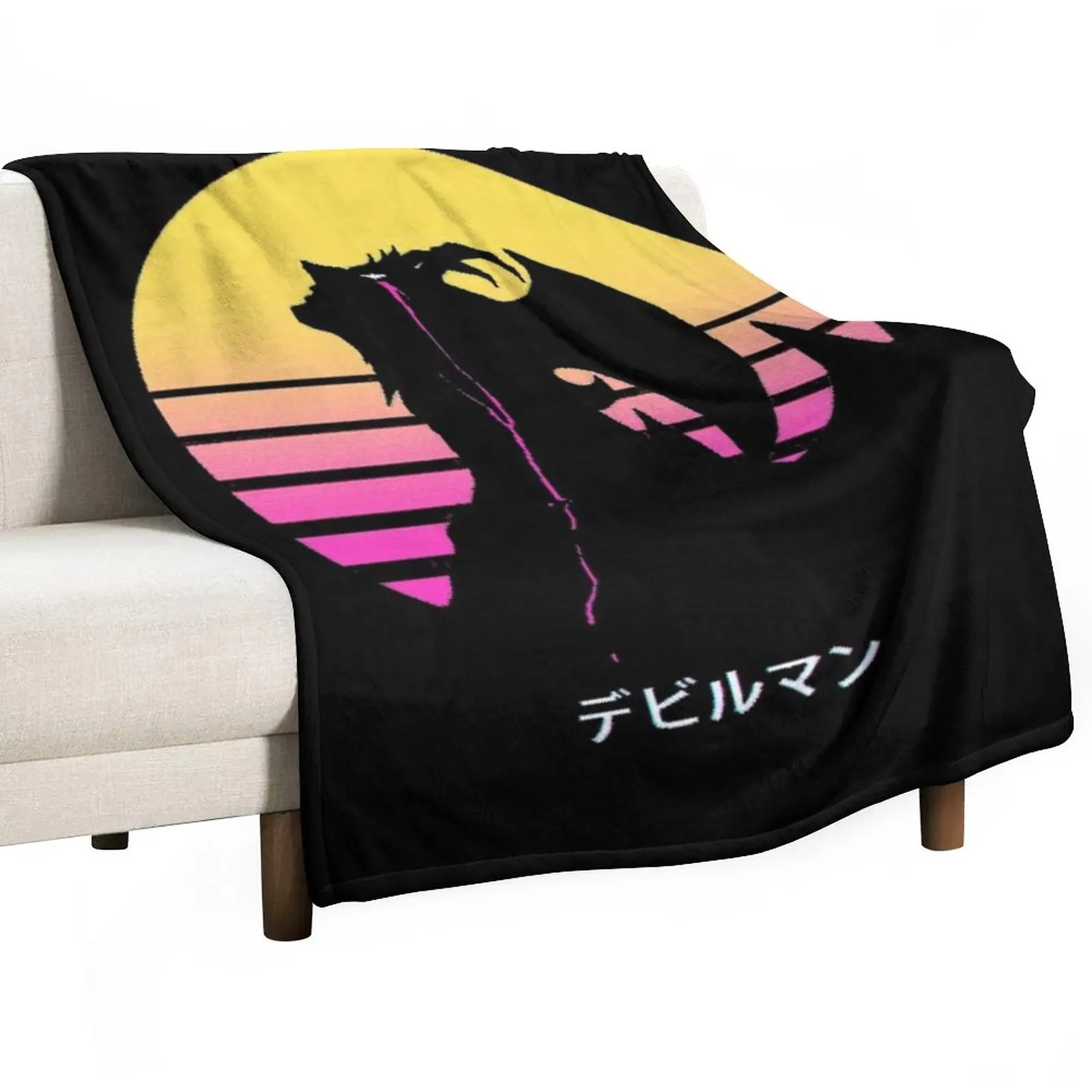 

Devilman - Akira Fudo Colorful Moon Design in all Products Throw Blanket Fluffy Soft Blankets Plaid