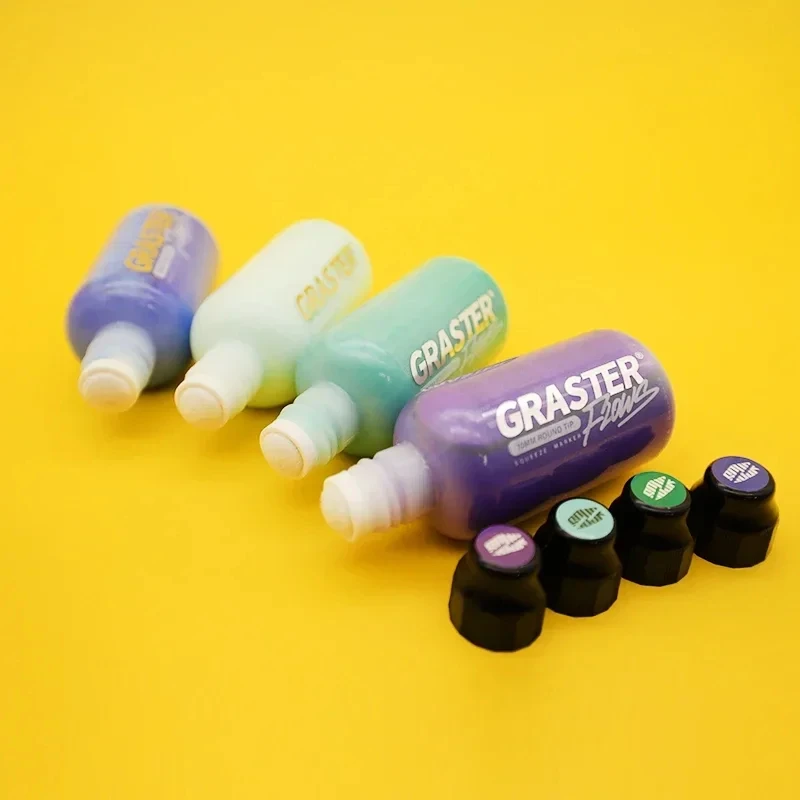새로운 60ML 그래피티 플로우 펜 10mm 방수 유성 마커 대용량 리필 가능 잉크 라운드 팁 벽화 미술 용품