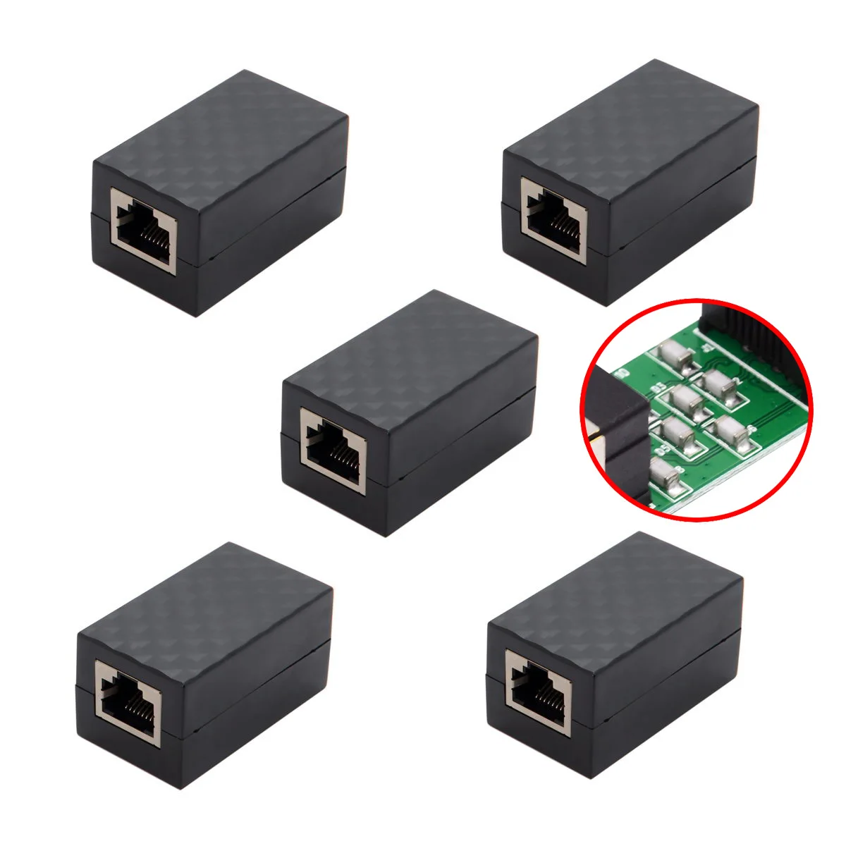 

CableCC 5PCS RJ45 UTP STP CAT6 CAT5e Female to Female Network Lan Adapter Extender
