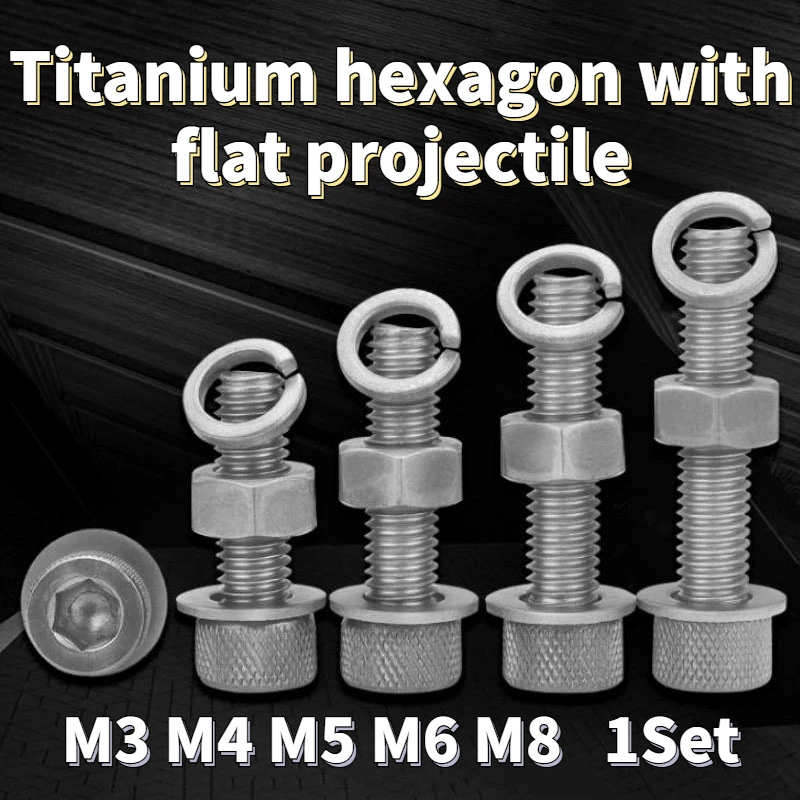 2/5Set TA2 Titanium Hexagon Socket Screws Pure Titanium Bolt