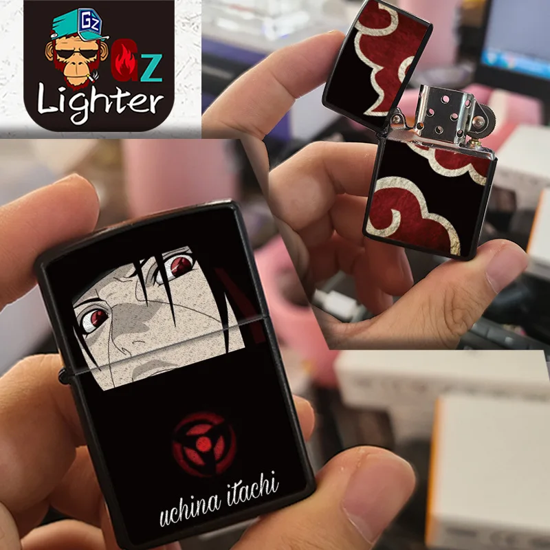 Naruto Metal Kerosene Lighter Anime Cartoon Uchiha Itachi Windproof Fun Smoking Ligniter Accessories Man Woman Creative Gift 1 Naruto Metal Kerosene Lighter Anime Cartoon Uchiha Itachi Windproof Fun Smoking Ligniter Accessories Man Woman Creative Gift 1