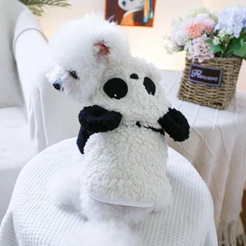 Abrigo de oso panda con capucha y orejas para mascotas
