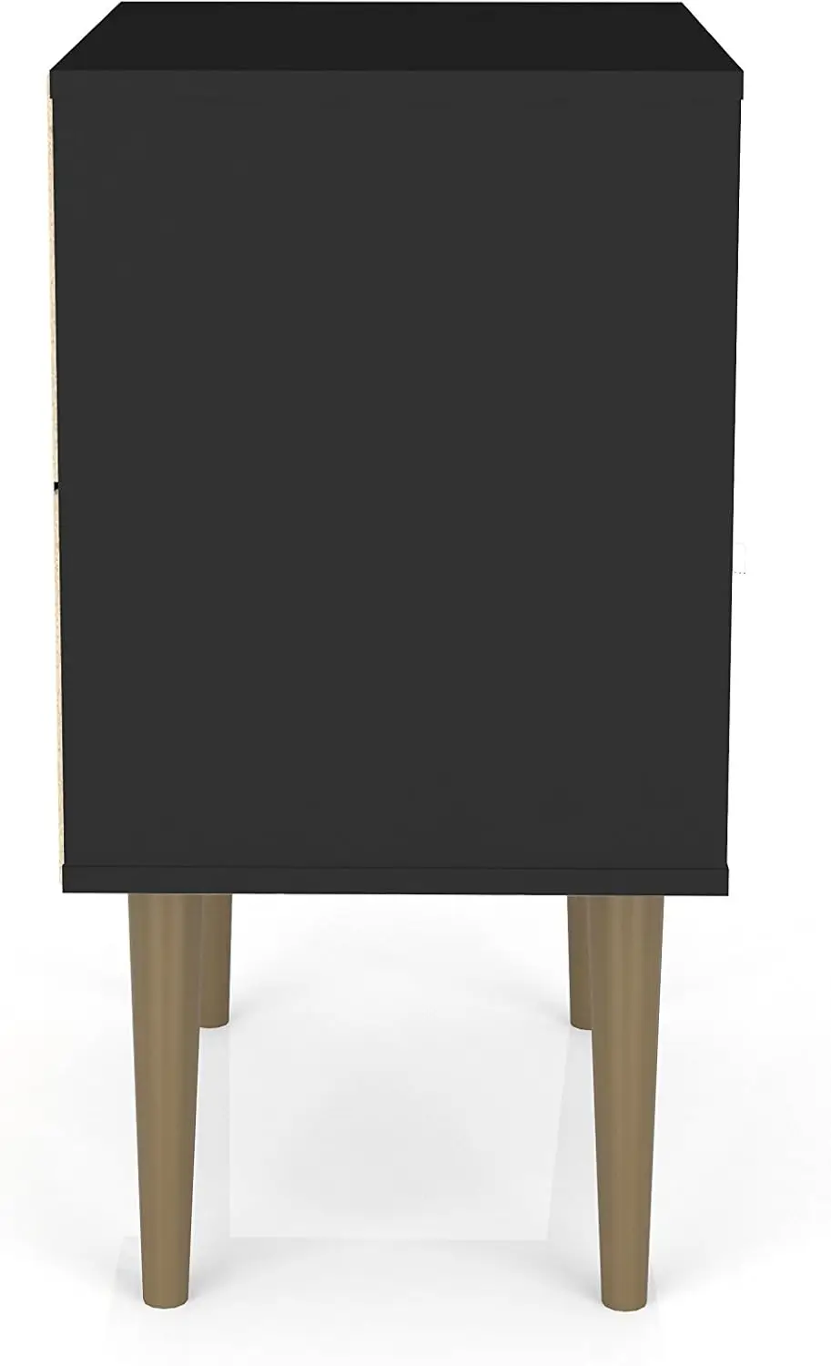 Liberty Mid Century Modern Nightstand with Drawer & Cubby, Bedside Table for Bedroom/Living Room, Black, Easy Assembly