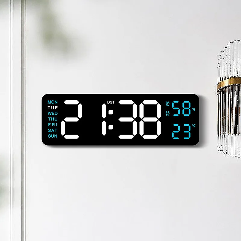 Digital Wall Clock 22.8CM LED Alarm