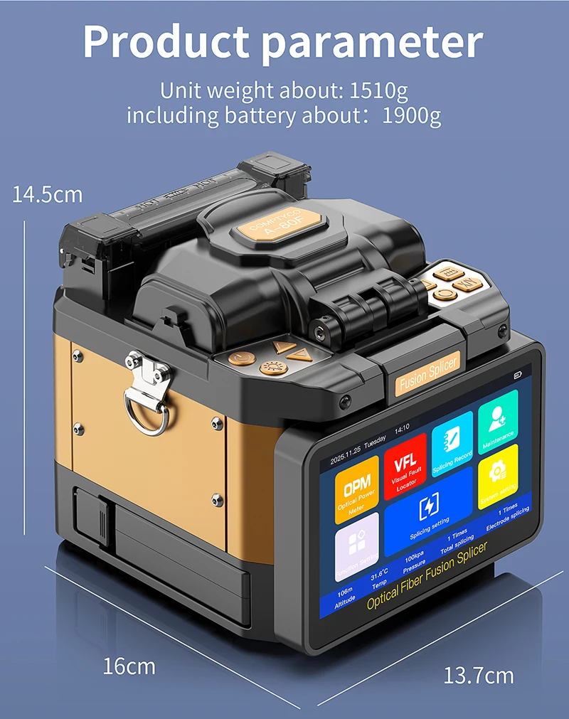 S-80/A-80F/A-10 Fiber Optic Fusion Splicer 6 Motors SM/MM Optical Fiber Core Hea