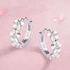 Top Sale 925 Sterling Silver Needle Earrings for Women's Wedding Fashion High Quality Jewelry Crystal Zircon Flower Cute Stud 1