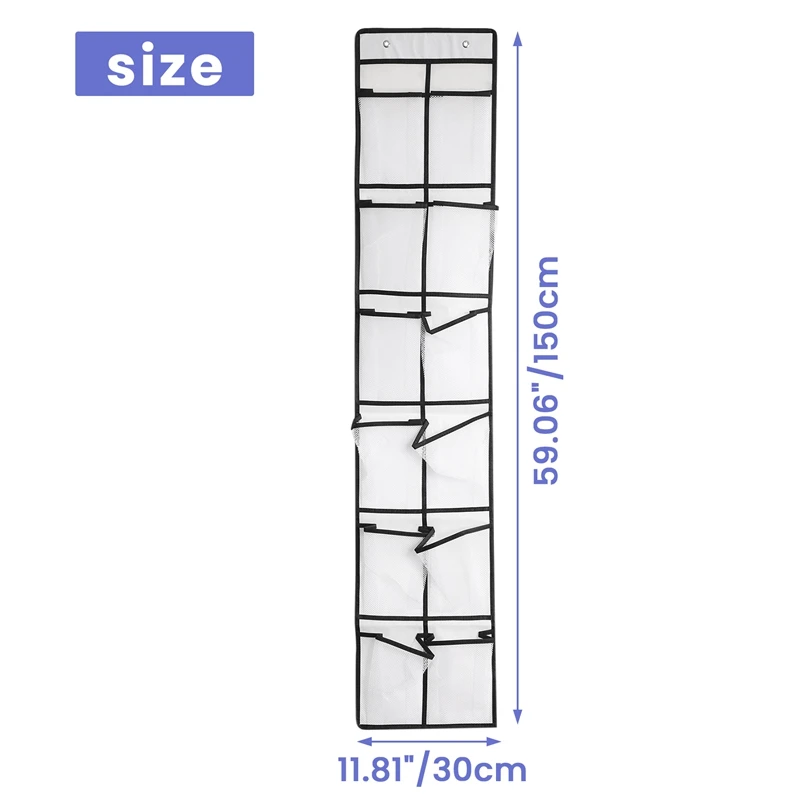 12 Large Mesh Pocket Hanging Shoe Organiser Rack Behind Doors Shoes Rack Storage Household Wall Bag Room Shoes Storage
