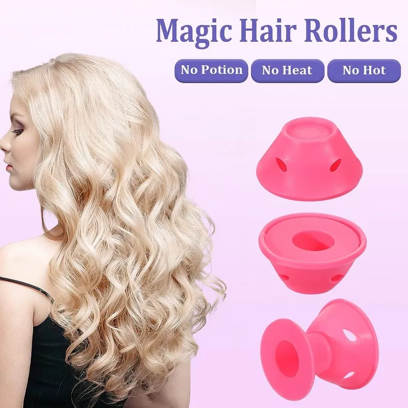 Heatless Hair Curlers No Heat Hair Rollers Soft Silicone Curls Sleeping Lazy Curling Rods Wave Formers Styling Tools 10pcs