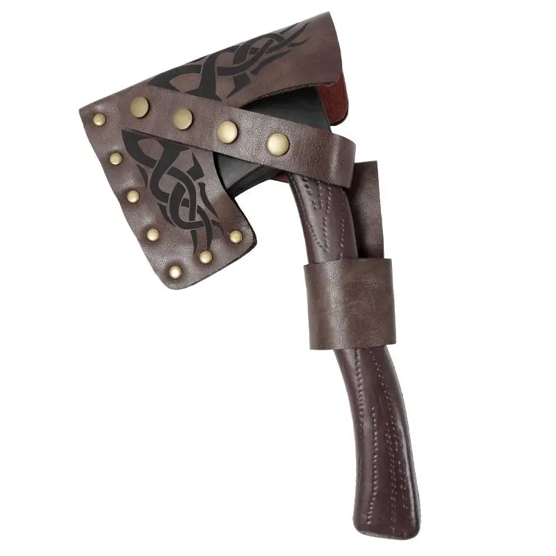 WENAM Medieval Viking Knight Sword Sheath Axe Blade Case Axe Sheath Holder With Waist Holster Scabbard Larp Cosplay Props