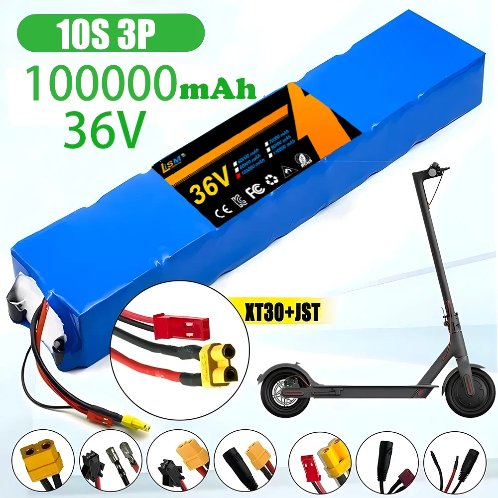 Battery Pack 36V 100Ah For M365 36V 100000mAh BMS Board