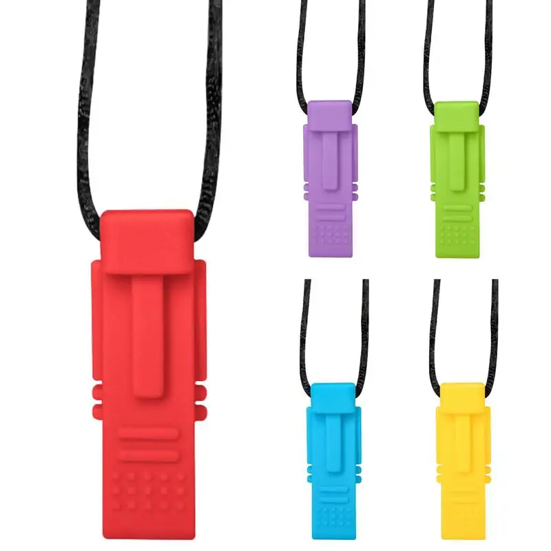 

Teething Toys Silicone Chew Necklace For Children Babies Teething Necklace Mom To Wear Training Toy Teether Relief Toy Squeaker