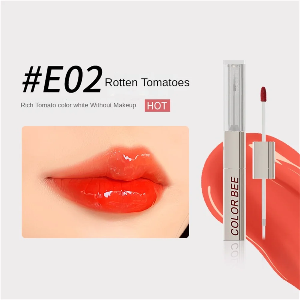 Double Lip Glaze Double-headed Transparent High Color Rendering Easy To Color No Fading Matte Mirror