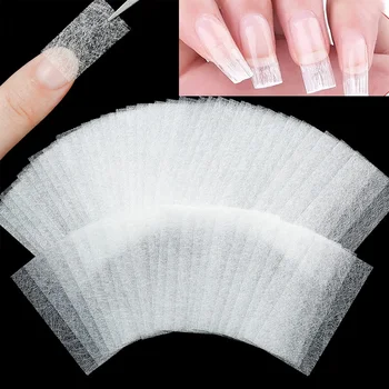 Seta non tessuta in fibra di vetro 10/20/50 pezzi estensione delle unghie forma di seta avvolgere manicure costruzione gel UV punte acriliche francesi strumento per unghie artistiche
