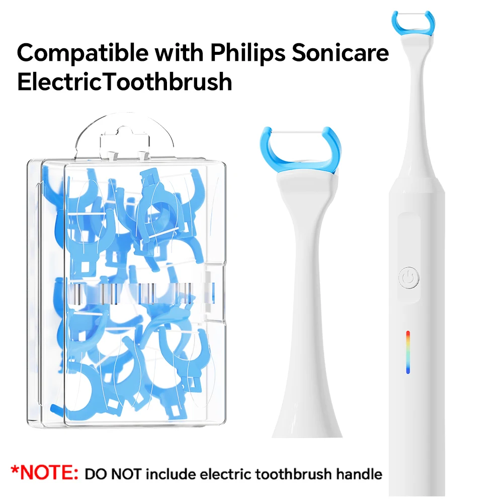 Compatible with Philips Sonicare Electric Toothbrush Handle Replacement Flosser Brush Heads, 20pcs Floss Picks Replacement Heads