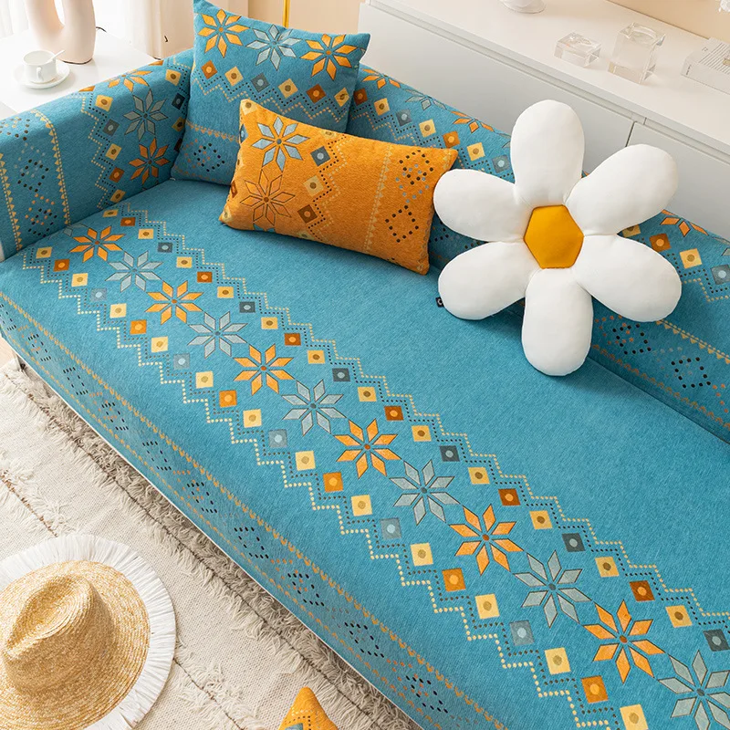 thumbnail image 1 of Funda de sofá estampada, cubierta Universal de chenilla, antideslizante, respaldo, toalla de cojín para sala de estar, decoración del hogar, cuatro estaciones, 1 of 5