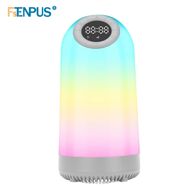 

14 Color Changing LED Night Light TWS Wireless Bluetooth Speaker Digital Alarm Clock Table Bedside Lamps Touch Dimmable Lamp