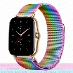 Premium Milanese Loop Stainless Steel Bracelet Strap for Amazfit GTS-2-mini (Pride Edition)