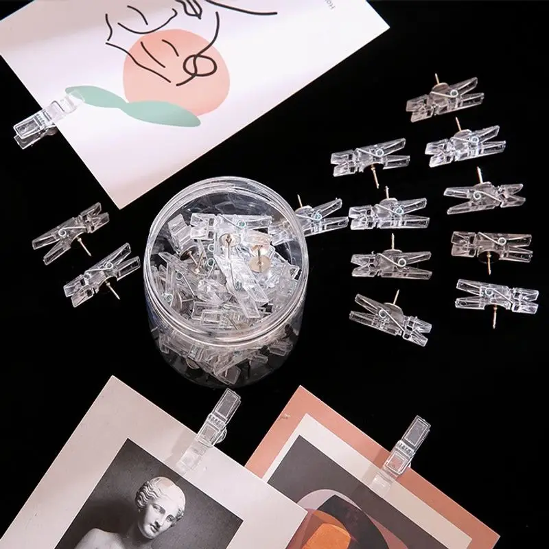Drawing Pins Plastic Thumb Tack Clips Push Pins For Cork Board Office & School Supplies Binder Clips 20/50pcs push pins