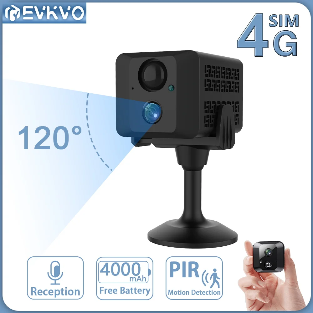 

Мини-камера видеонаблюдения EVKVO, 4K, 8 Мп, 4000 мАч