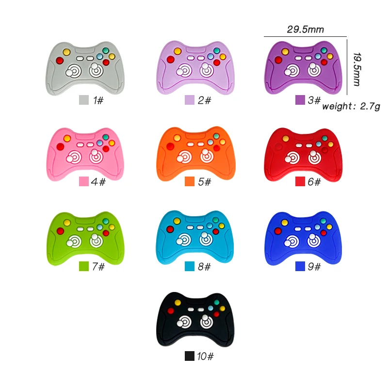 10pcs New Game handle Silicone Beads Teether Food-Grade Chewing Teeth Bead DIY Nipple Chain Jewelry Accessories 5