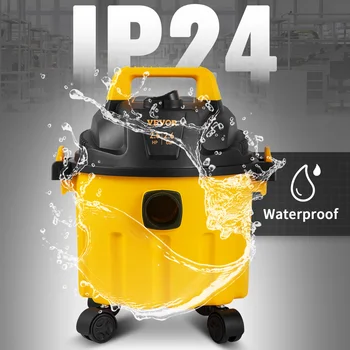 SucceBuy Wet Dry Vac 2.6 Gallon 2.5 Peak HP 3 in 1 Portable Shop Vacuum with Blowing Function Attachment Storage for Floor 5